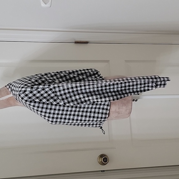 Forever 21 Size L Black & White Checker Pullover, Long Sleeve, Drawstring Waist - Picture 2 of 11